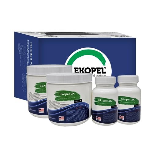 Ekopel Bathtub Refinishing Kit - Made in The USA - Odorless Non Toxic Tub and Tile Reglazing - Most Durable Never Peel Tub Paint Coating - 20X Thicker Than All Other Refinishing Kits - Gloss White