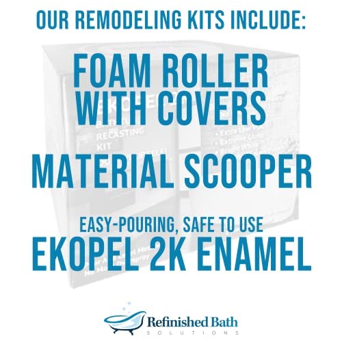 Ekopel Bathtub Refinishing Kit - The Original Odorless DIY Sink and Tub Reglazing Kit - 20X Thicker Than All Other Knockoff Refinishing Kits - Bright Gloss Tub Coating - Made In The USA